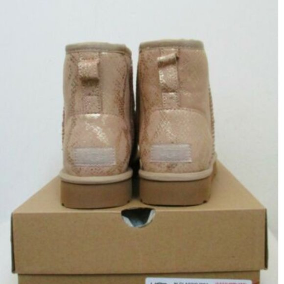 UGG mini metallic rose gold snake print boots - NWT - Picture 2 of 4